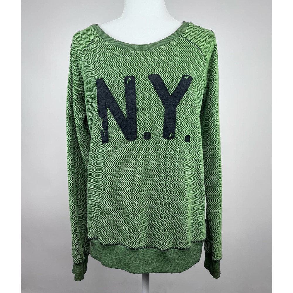 Maison Scotch Green Knit Casual Preppy Sweater Size 3 or Size 8